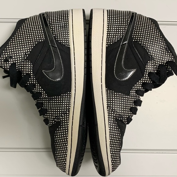 Jordan Mid (Phat—like) Collar, Polka Dot Black White, Size 10 - Picture 4 of 8